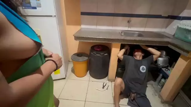 Experience the Ultimate Pleasure: Hot Neighbor Whore Gets her Vagina Adjusted by a Shameless Plumber