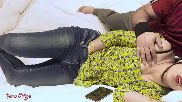 Indian Stepsis Priya Near Orgasm as Stepbrother Caught Her Red-Handed with Phone