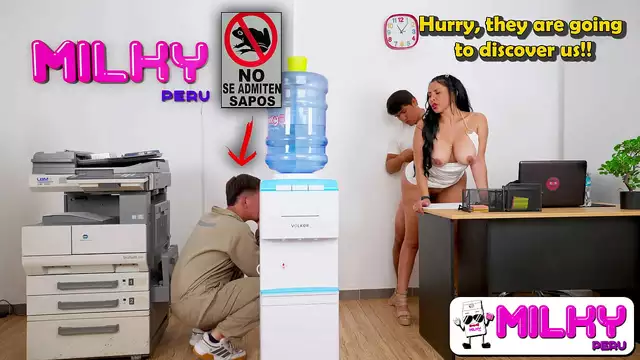Caught in the Act: Boss's Secretary Gets Down and Dirty with the Janitor!!