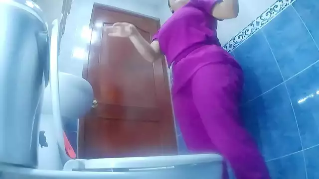 Doctor Pekerman's Clinic: Naughty Nurse Peeing in the Bathroom Caught on Tape!