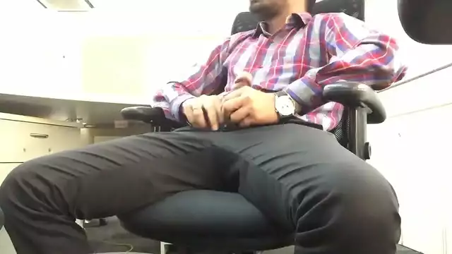 Indian guy mastrubating flashing big dick in office&period;MOV
