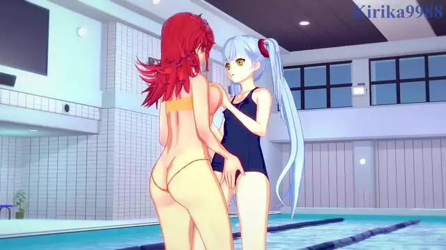 Ruri Hoshino and Festenia Muse intense lesbian play&period; - Martian Successor Nadesico & Super Robot Wars J Hentai