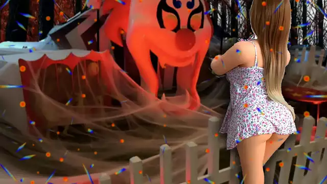 She raised her skirt slightly to provoke the devilish clown and when this evil clown put his cock in her tight ass&comma; desire consumed her until she reached climax on Halloween night