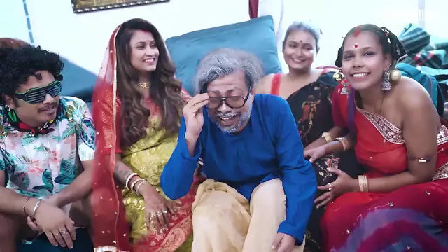 Desi Tharki step father arranged a marriage with Bohrani, made her pregnant, then expelled step daughter's step mother and Fuck her.