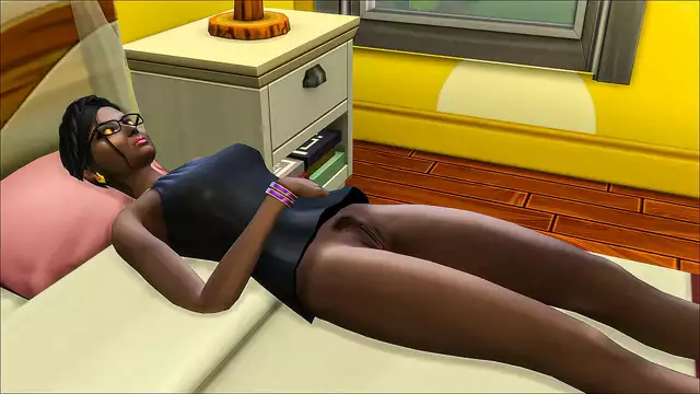 step finds his naked in his bed and he masturbated looking at her then he climbed on her to touch her a little with his cock not knowing that his was awake and told him to shut up and fuck her - Indian and