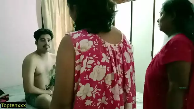 Desi bhabhi and her stepsister caught devar masturbate&excl; Indian sex