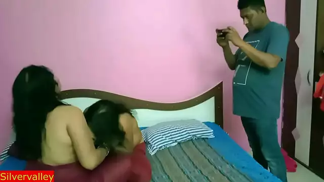 Hot milf bhabhi and her fucked by driver&excl; Hindi threesome sex