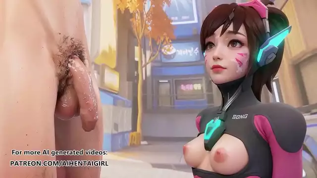 Dva's Uncensored Hentai Blowjob in Overwatch Cosplay