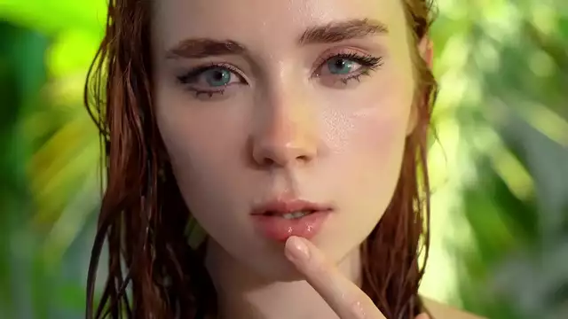 Experience the Allure of a Redhead Nude Beauty Deepthroating and Fucking by the Pool!
