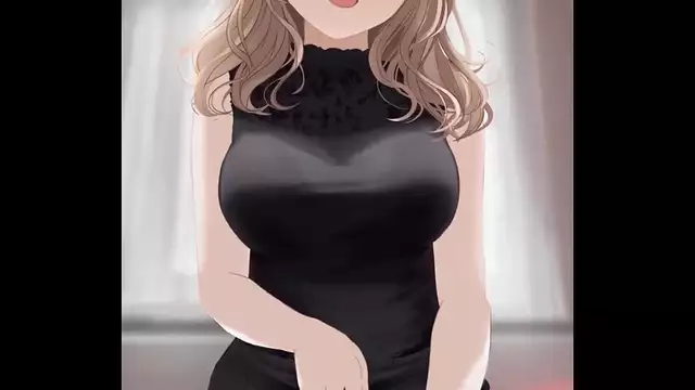 Japanese beauty in a black dress riding dick and covered in cum!