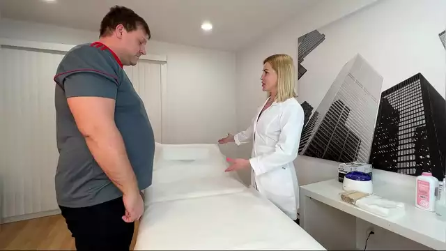 Russian Blonde Seduces Client After Shaving Her Pussy on the Job