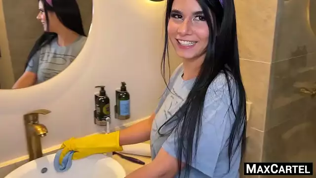 Revealing Luscious Maid Uniform Embraces Huge Tits - Must-See JAV Video!