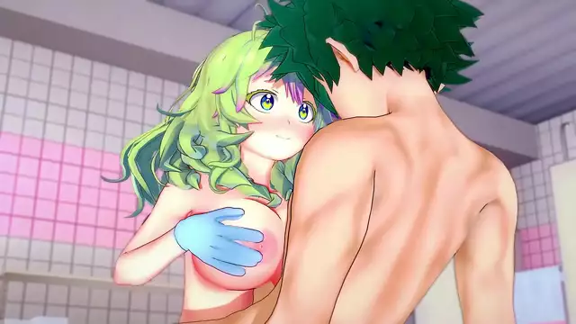 Toru Hagakure's 'Stealth Hero' Power Revealed ~ Invisible Girl Rides Izuku Deku's Dick in Public Shower