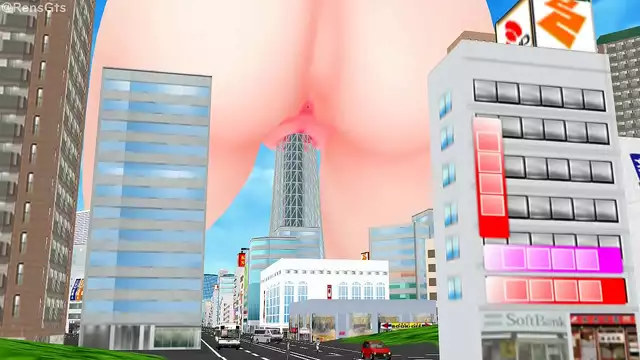 Revel in the Thrill of Riding the Giantess SkyTree ~ A Sizzling Size Fetish Experience [MMD]