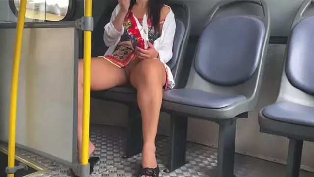 Sexy 18-Year-Old on Bus Ride with No Panties ~ Panty-Free Exhibitionism!