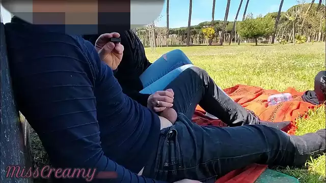 Jaw-Dropping Handjob in Public by French Teacher - You Won't Believe the Cumshot!