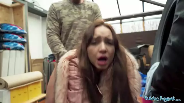 Caught Fucking a Sex Dummy, He Gets a Surprise from a Brunette Babe