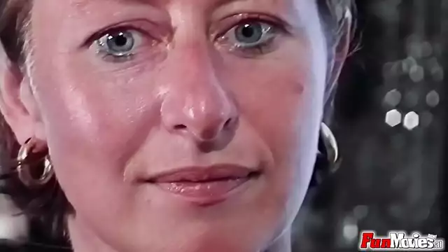 Getting rammed by a luscious milf with short hair! A classic must-watch!