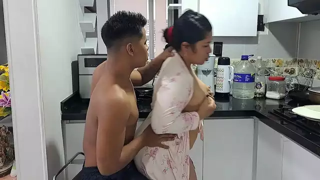 Witness the luscious Japanese enchantress in the kitchen! Part 1 - My step-mom's delicious cock!