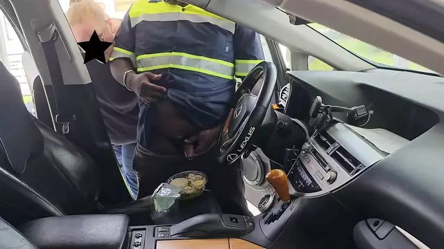 Jerking Off Delivery Guy Caught by Luscious Female Customer in Car - Caesar Salad Scandal!