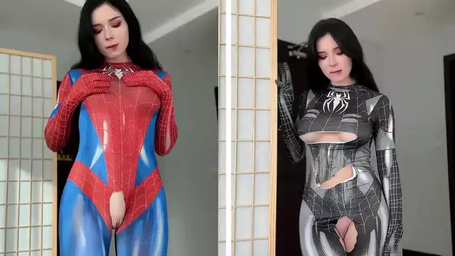 Japanese Lesbian Beauties Fight over Anal Pleasure with Black Spider-Girl!