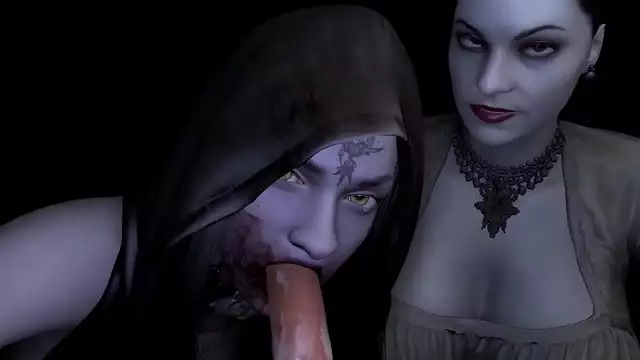 Luscious JAV Enchantress Lady Dimitrascu Gives Epic Double Blowjob in Resident Evil Porn Parody