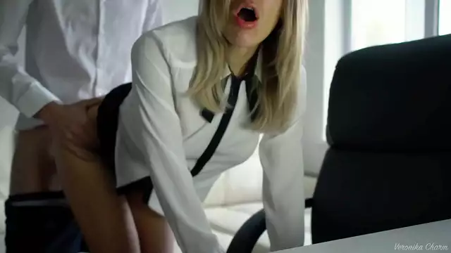 Japanese MILF Gets Banged by Her Boss in the Office - Cum Swallowing Ensues