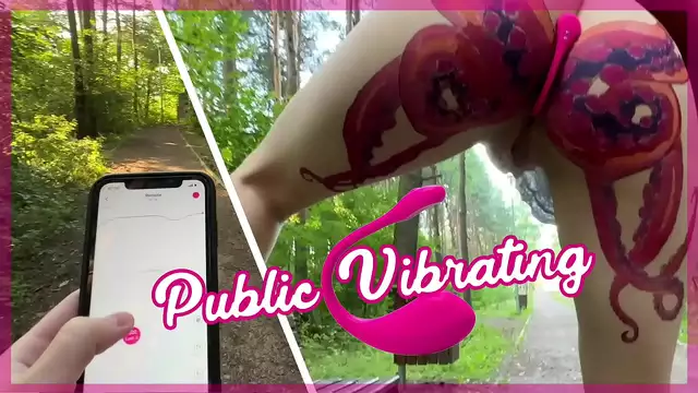 Watch as Stepbrother Remotely Controls Lush Stepsister's Vibrator to Maximum in Public Park