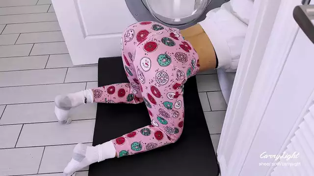 Washing Machine Fuck - Hot MILF Enchantress Gets Cummed Inside by Her Step Son!